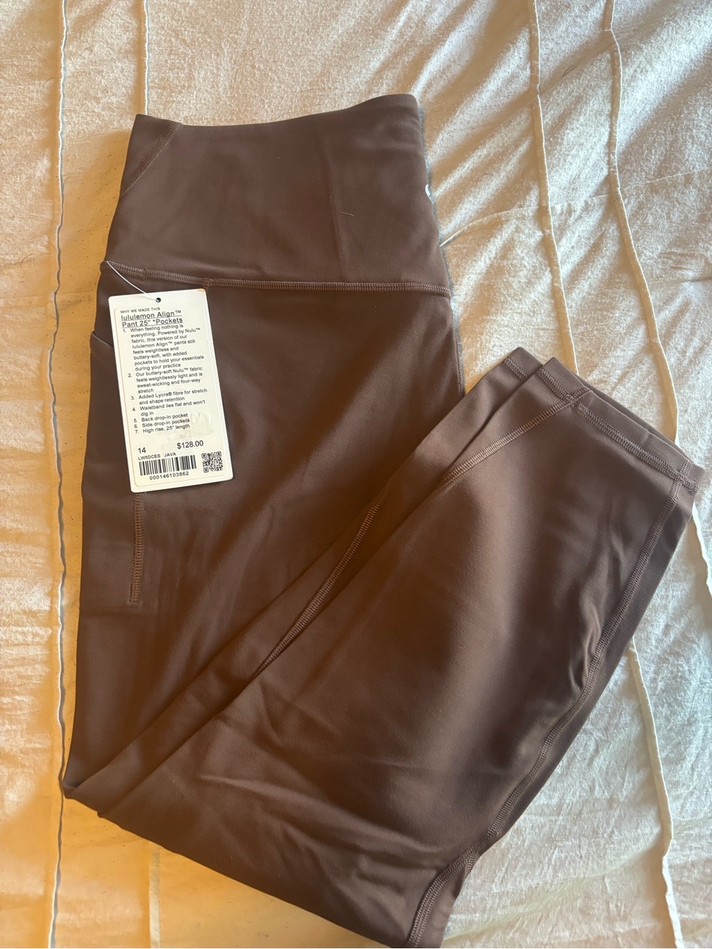 NWT lululemon athletica Align 25” HR Pant with Pockets- Java